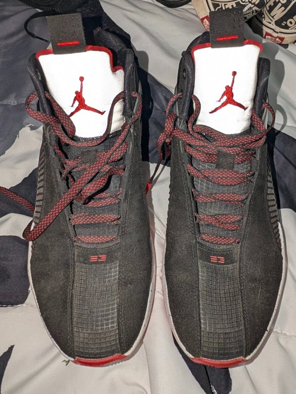 Air Jordan 35 Bred Black Fire Red Silver Men's Size 12